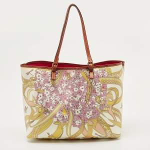Emilio Pucci Multicolor Printed Coated Canvas and Leather Tote