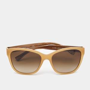 Pre Owned Emporio Armani Brown Gradient Square Sunglasses