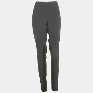 Pre Owned Emporio Armani Blue Crepe Trousers L