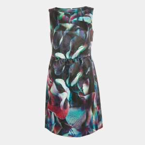 Pre Owned Emporio Armani Multicolor Digital Print Satin Sleeveless Dress M