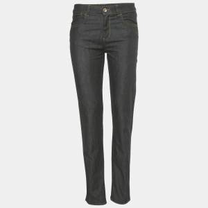 Pre Owned Emporio Armani Black Rhinestone Hem Denim Jourdan Jeans M/Waist 30"