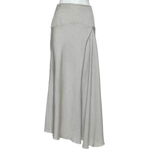 Pre Owned Emporio Armani Grey Linen Maxi Skirt M