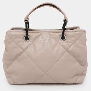 Pre Owned Emporio Armani Beige Quilted Leather MyEA Tote
