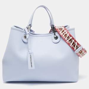 Emporio Armani Lavender Leather Medium MyEA Shopper Tote