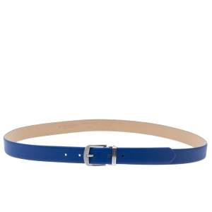 Emporio Armani Royal Blue Leather Buckle Belt