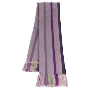 Emporio Armani Purple Wool Striped Stole