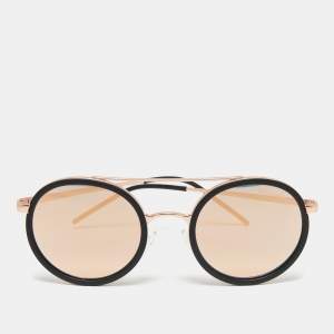 Emporio Armani Black EA 2041 Mirrored Round Sunglasses