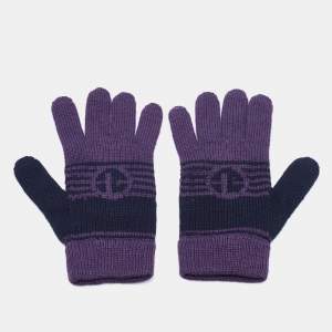 Emporio Armani Purple Wool Gloves S