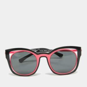 Emporio Armani Black/Neon Pink EA 4091 Square Sunglasses