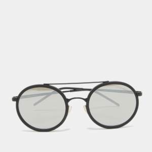 Pre Owned Emporio Armani Black Mirrored  EA 2041 Round Sunglasses