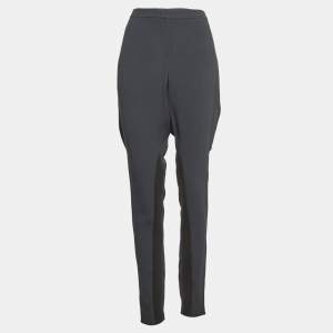 Emporio Armani Grey Crepe Paneled Pants L 