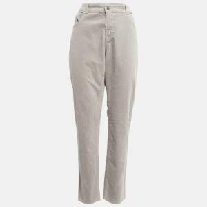 Emporio Armani Beige Corduroy High Rise Skinny Jeans L Waist 32"
