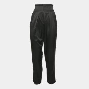 Emporio Armani Black Satin Pleated Trousers XS
