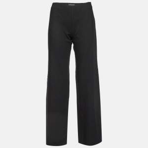 Emporio Armani Black Wool Wide Leg Trousers S