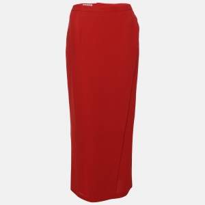 Emporio Armani Red Viscose Maxi Skirt M
