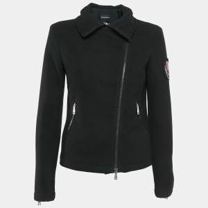 Emporio Armani Black Embellished Wool Blend Zip-Up Jacket S