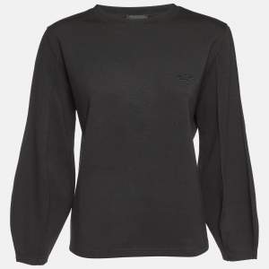 Emporio Armani Black Jersey Crew Neck Jumper M 
