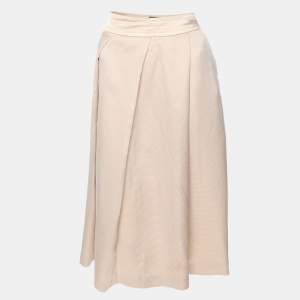 Emporio Armani Beige Rib Knit Midi Skirt M