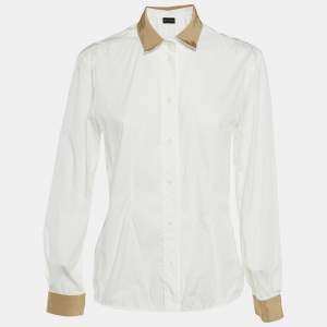 Emporio Armani White Cotton Button Front Shirt M 
