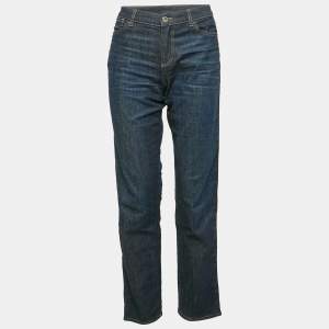 Emporio Armani Blue Washed Denim Side Band Detail Jeans Waist 28"