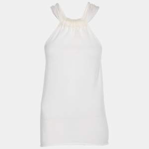 Emporio Armani Cream Cotton Knit Top M