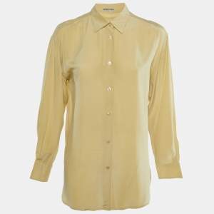 Emporio Armani Beige Silk Button Front Shirt M