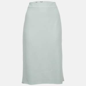 Pre Owned Emporio Armani Pale Blue Crepe Pencil Skirt L
