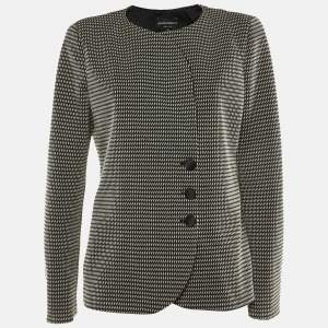 Emporio Armani Black Knit Double Breasted Jacket XL