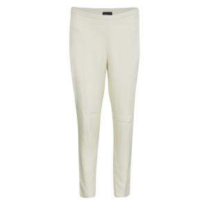 Pre Owned Emporio Armani Cream High Waist Straight Leg Trousers L