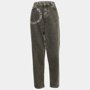 Pre Owned Emporio Armani Dark Grey Denim High Waist Jeans M