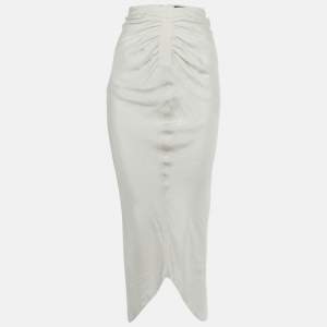 مملوكة مسبقًا تنورة غير متماثلة حرير رمادي إمبريو أرماني مقاس صغير