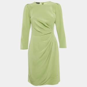 مملوكة مسبقًا فستان أمبريو أرماني أخضر من الحرير بتفاصيل جانبية مقاس صغير (سمول)