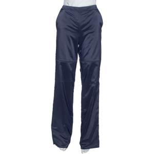 Emporio Armani Navy Blue Padded Wide Leg Pants M