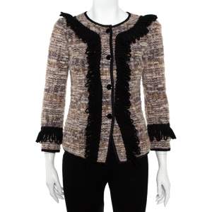 Emporio Armani Multicolor Tweed Button Front Jacket S