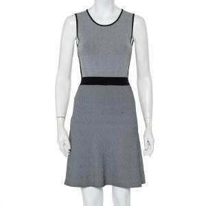 Emporio Armani Monochrome Patterned Knit Skater Dress S