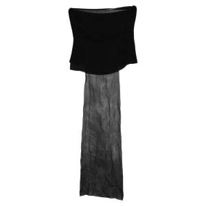 Pre Owned Emporio Armani Vintage Black Silk Neck Scarf Detail Cami Top S