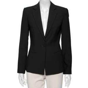 Pre Owned Emporio Armani Black Wool Single Breasted Blazer S