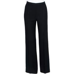 Pre Owned Emporio Armani Black Wool Flared Leg Pants S