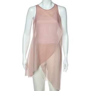 Emporio Armani Pink Taffeta Sheer Sleeveless Top M
