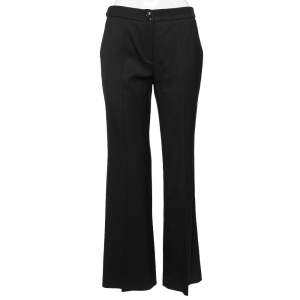 Pre Owned Emporio Armani Black Wool Trousers M