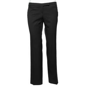 Pre Owned Emporio Armani Black Wool Straight Fit Trousers M
