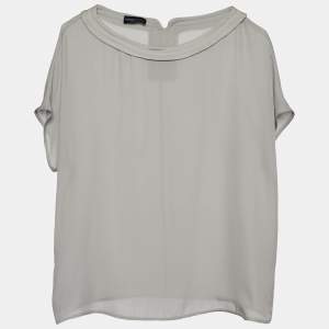 Emporio Armani Grey Silk Top S