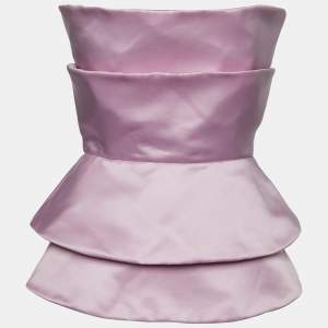 Emporio Armani Pink Silk Satin Strapless Top M