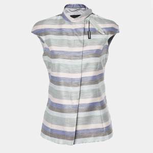 Emporio Armani Multicolor Striped Cotton Sleeveless Vest S