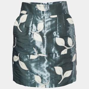 Emporio Armani Blue leaf Jacquard Mini Skirt S