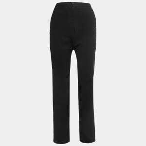 Pre Owned Emporio Armani Black Crepe Trousers L