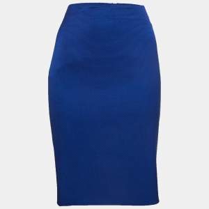 Emporio Armani Blue Canvas Pencil Skirt M