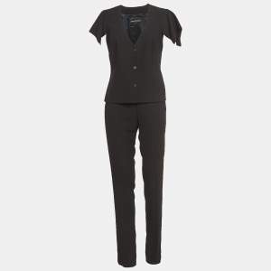Emporio Armani Black Cotton Pique Pantsuit M