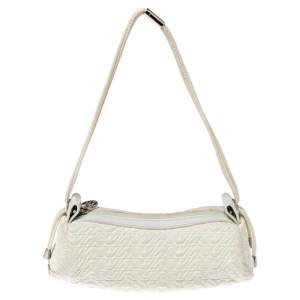  Emporio Armani White Quilted Rubber and Leather Pochette