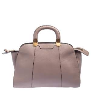 Emporio Armani Old Rose Grained Leather Zip Satchel